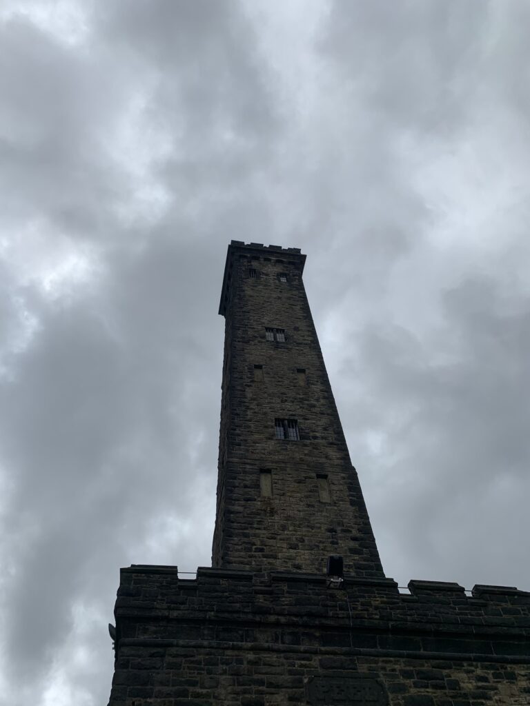 Looking up at Peel Tower